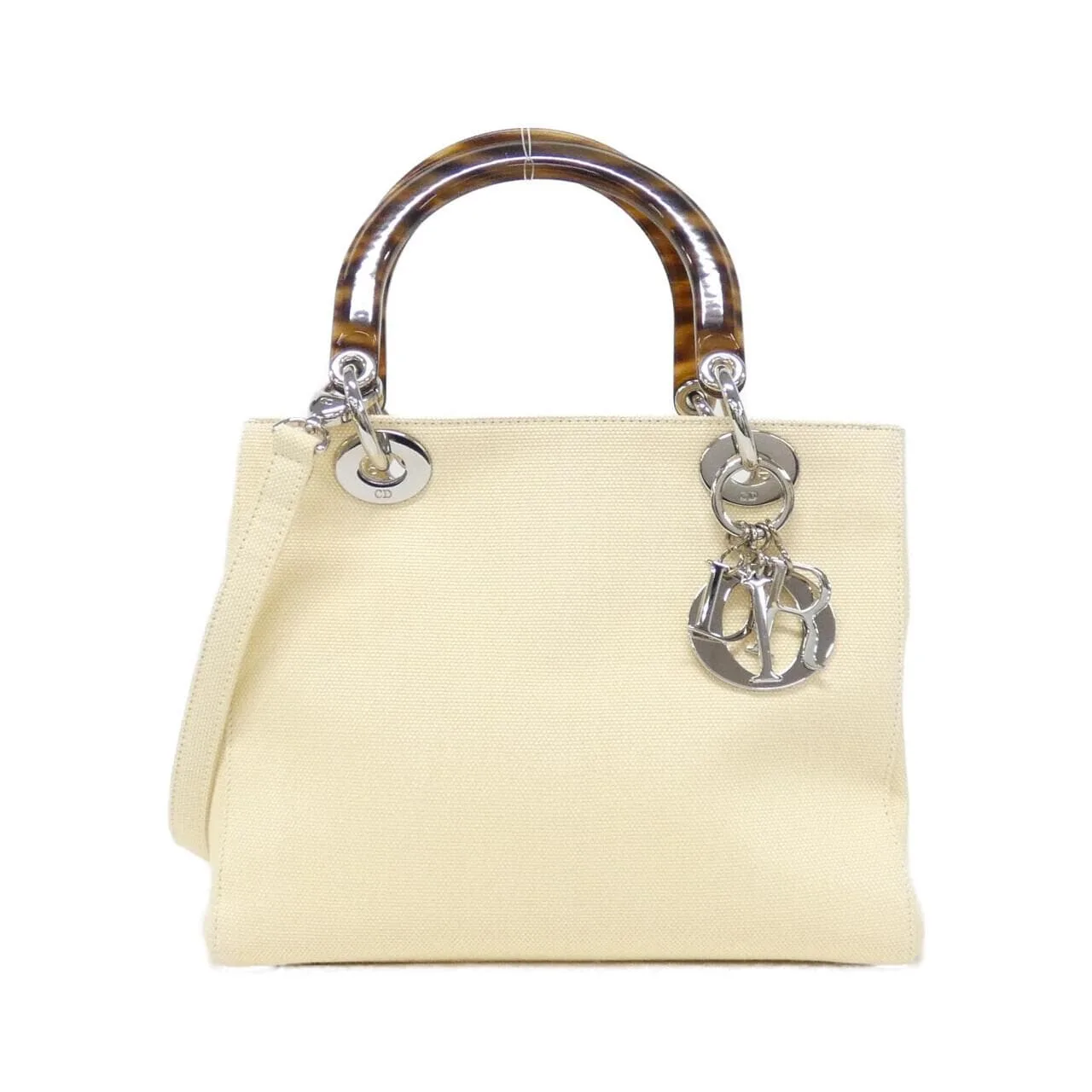 DIOR Lady Dior Handbag Canvas Beige