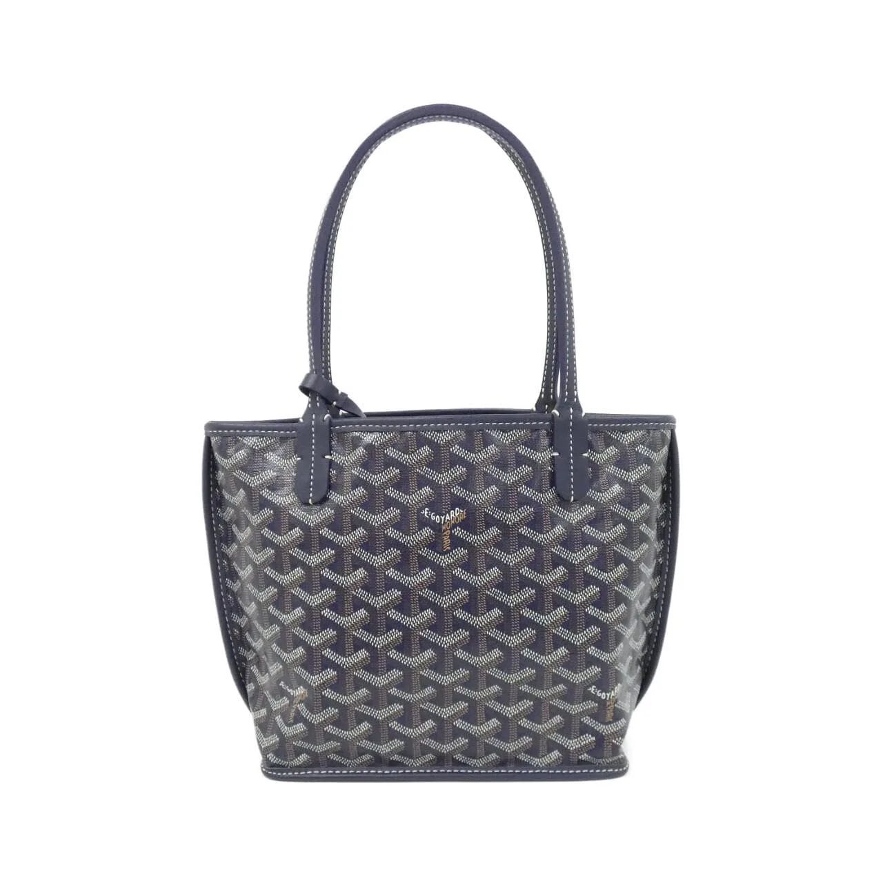 GOYARD Anjou Handbag Canvas Navy