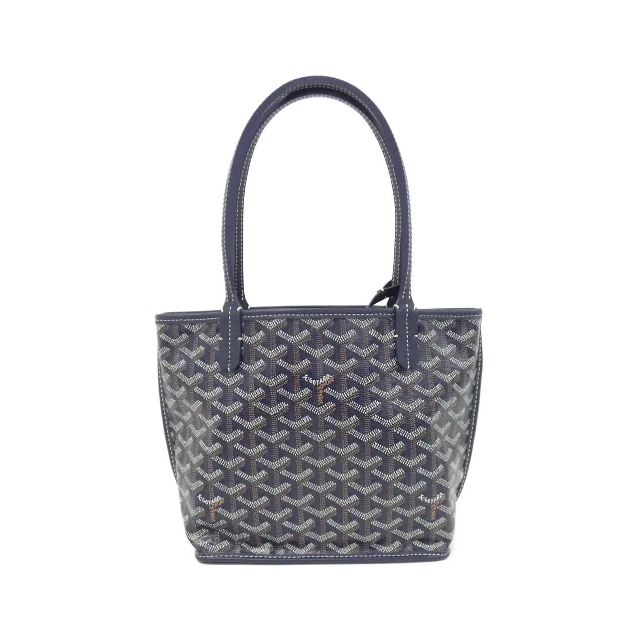 GOYARD Anjou Handbag Canvas 深藍色 帆布 中古品A - 縮圖 2