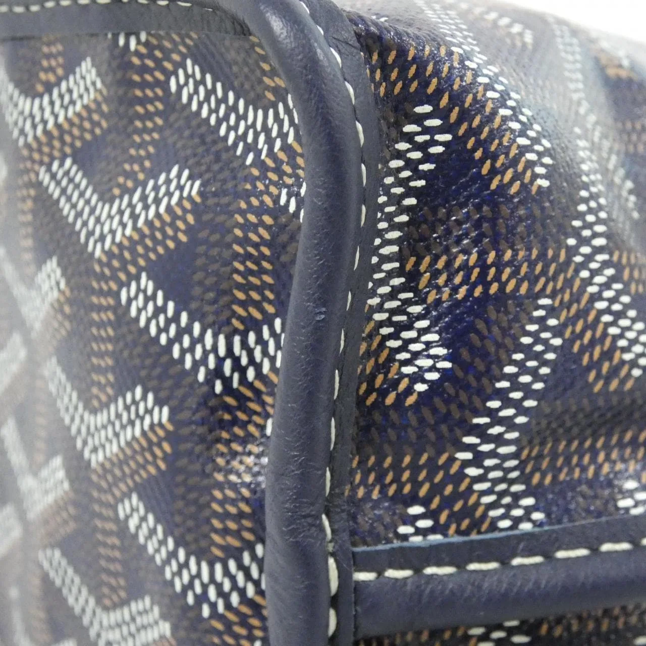 GOYARD Anjou Handbag Canvas 深藍色 帆布 中古品A - 縮圖 3