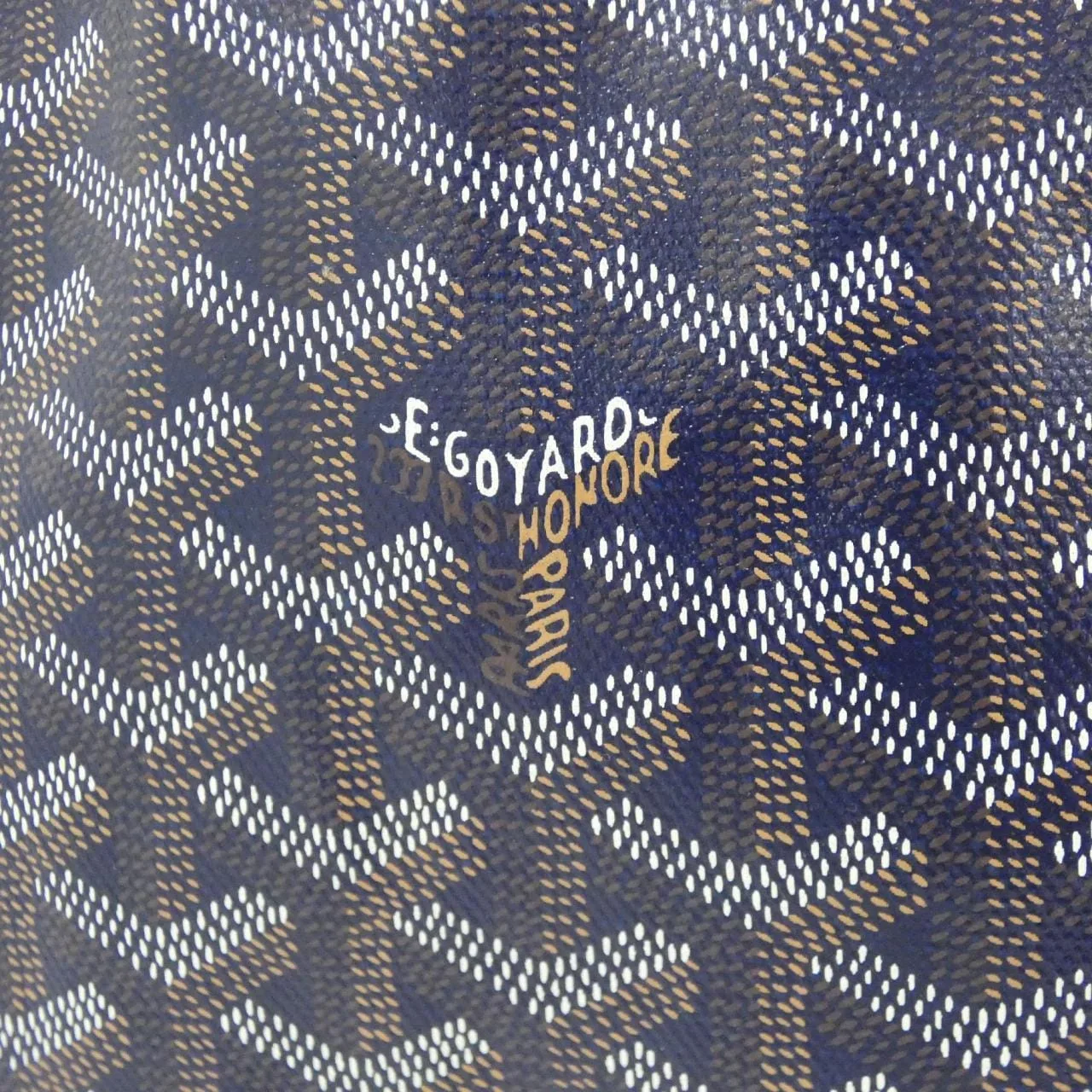 GOYARD Anjou Handbag Canvas 深藍色 帆布 中古品A - 縮圖 4