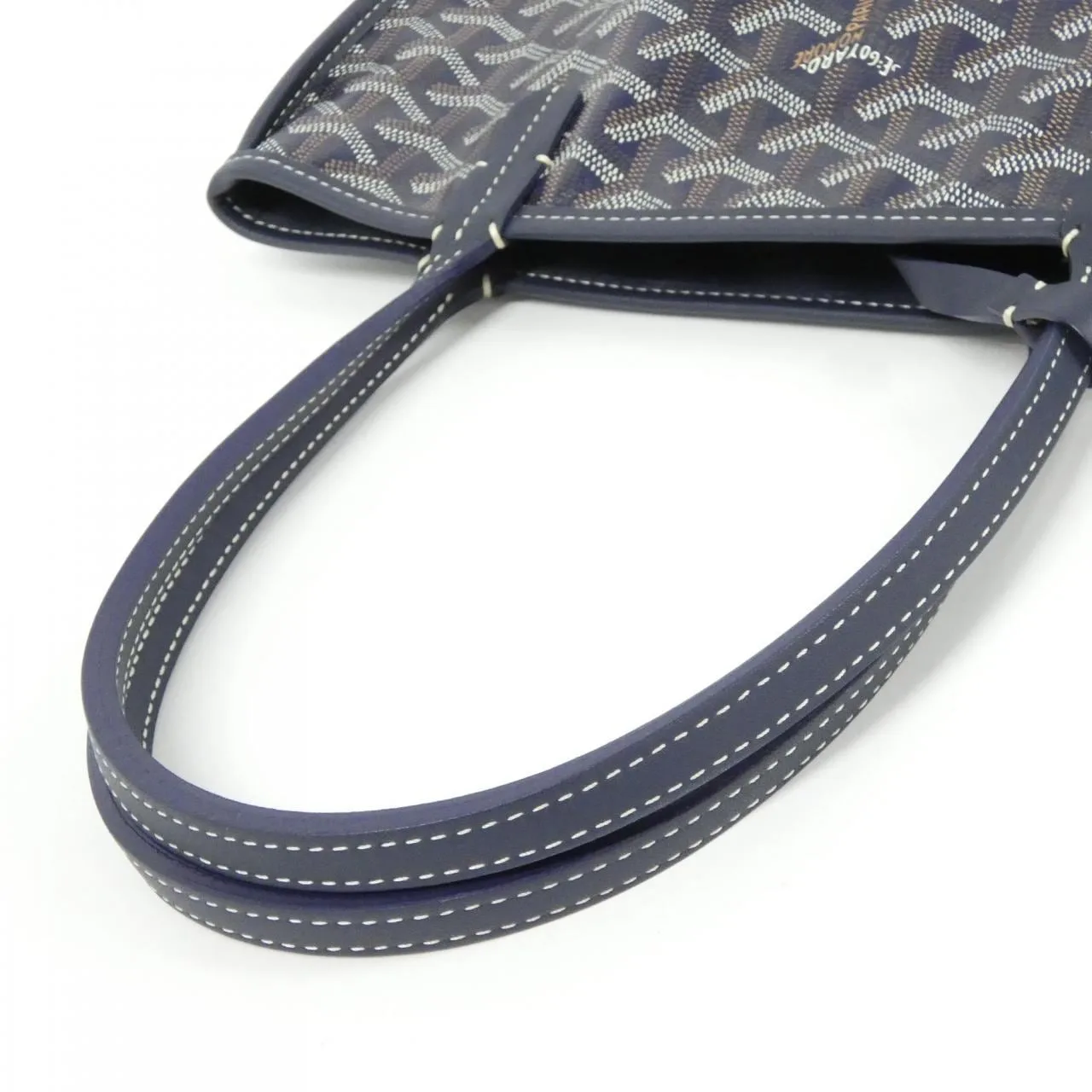 GOYARD Anjou Handbag Canvas 深藍色 帆布 中古品A - 縮圖 5