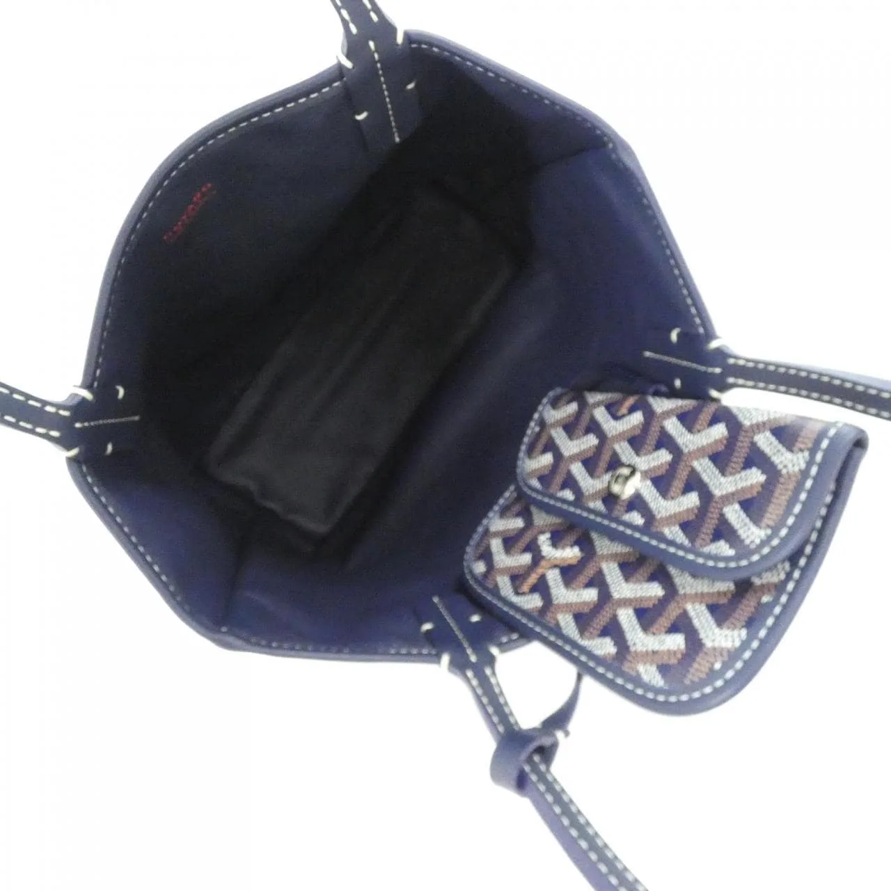 GOYARD Anjou Handbag Canvas 深藍色 帆布 中古品A - 縮圖 6