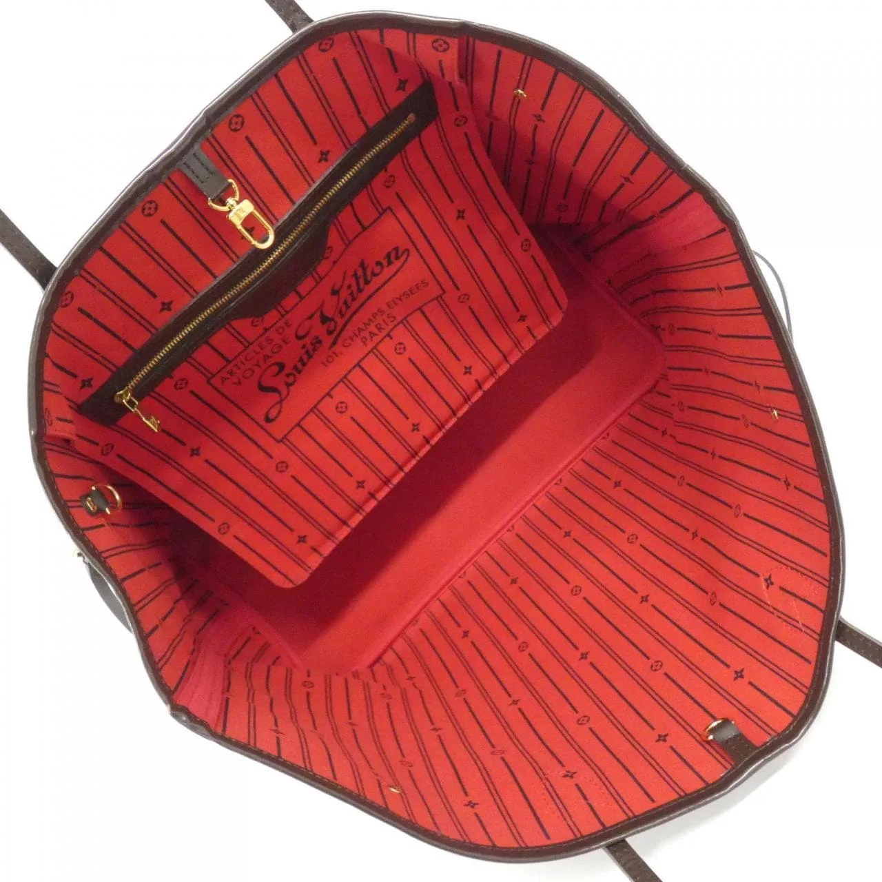 LOUIS VUITTON Neverfull N51106 Tote Damier 黑色 Damier 中古品A - 縮圖 8