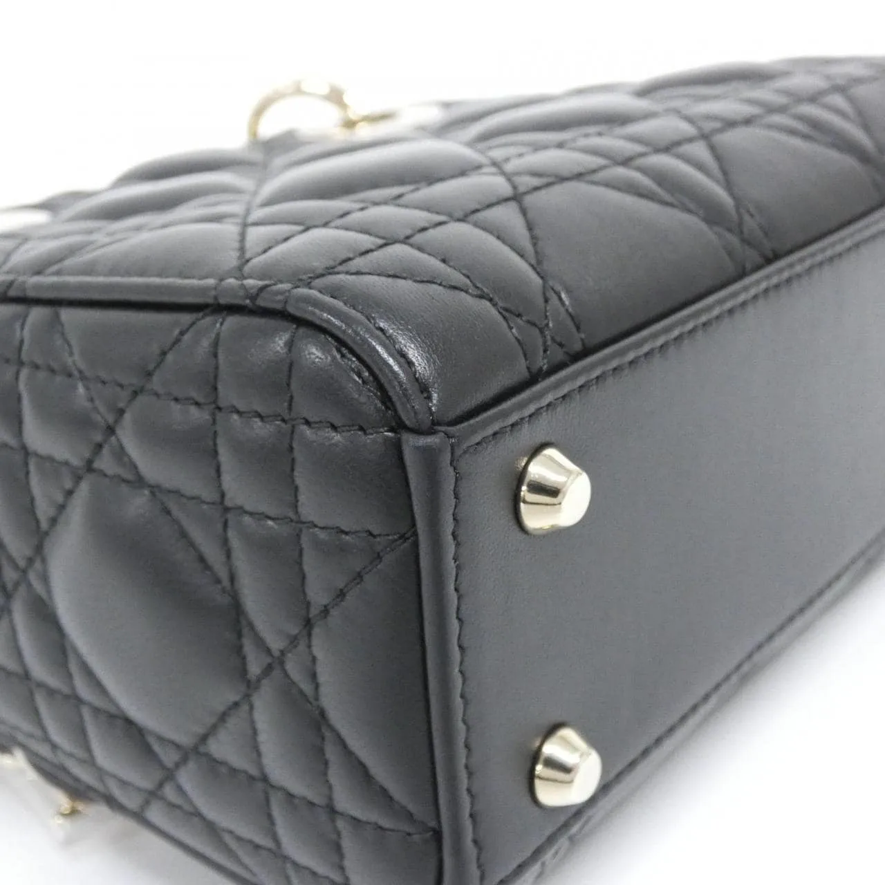 DIOR Lady Dior M0505ONGE Handbag Lambskin Black Lambskin Rank A - Thumbnail 4