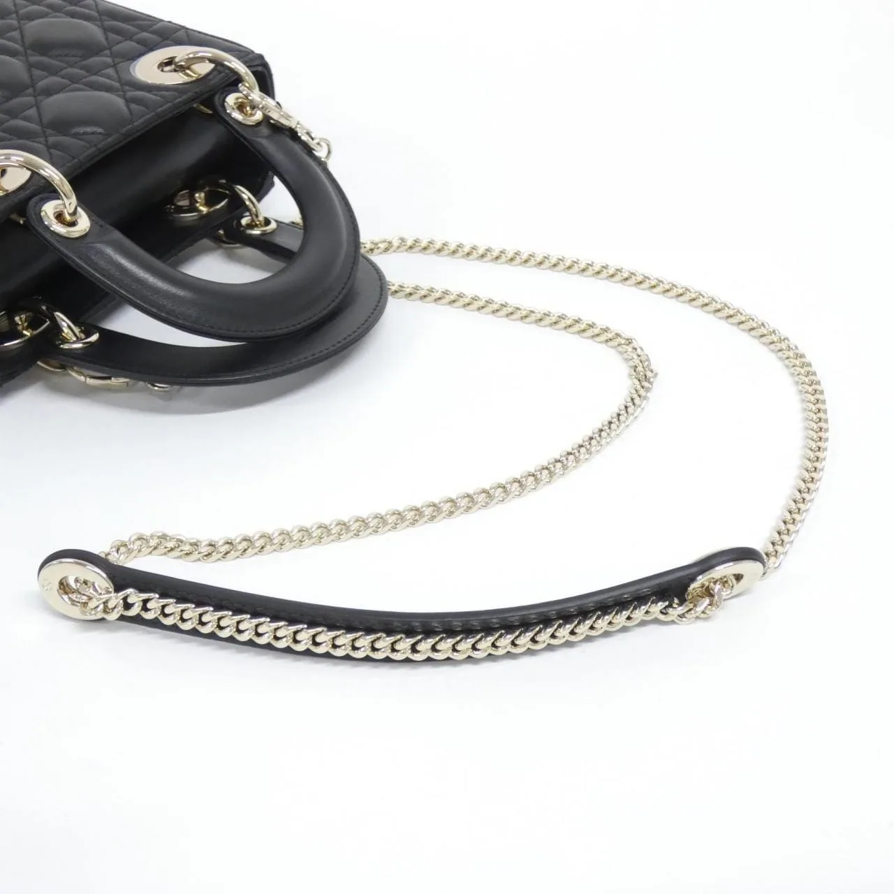 DIOR Lady Dior M0505ONGE Handbag Lambskin Black Lambskin Rank A - Thumbnail 8