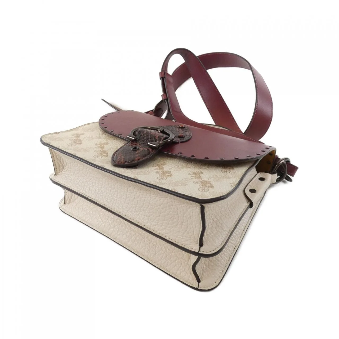 COACH 4593 Shoulder Canvas 酒紅色 帆布 中古品A - 縮圖 3