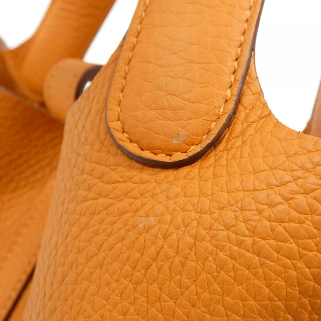 HERMES Picotin 056289CK Handbag Clemence 橙色 Clemence 皮 中古品A - 縮圖 5