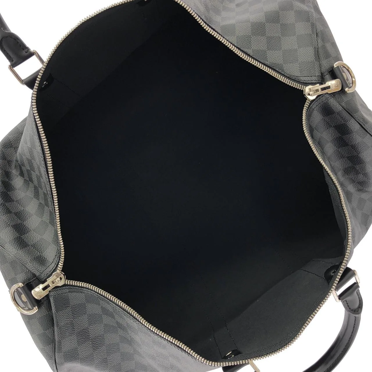 LOUIS VUITTON Keepall N41413 Boston Damier 黑色 Damier 中古品A - 縮圖 8