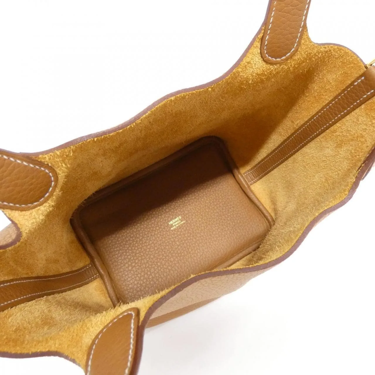 HERMES Picotin 056289CC Handbag Clemence Gold Clemence Leather Rank A - Thumbnail 6