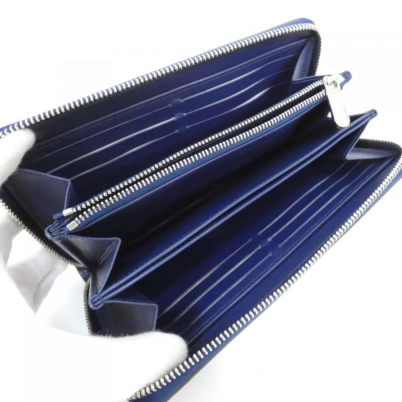 LOUIS VUITTON N81186 Wallet Leather 藍色 皮革 中古品A - 縮圖 5