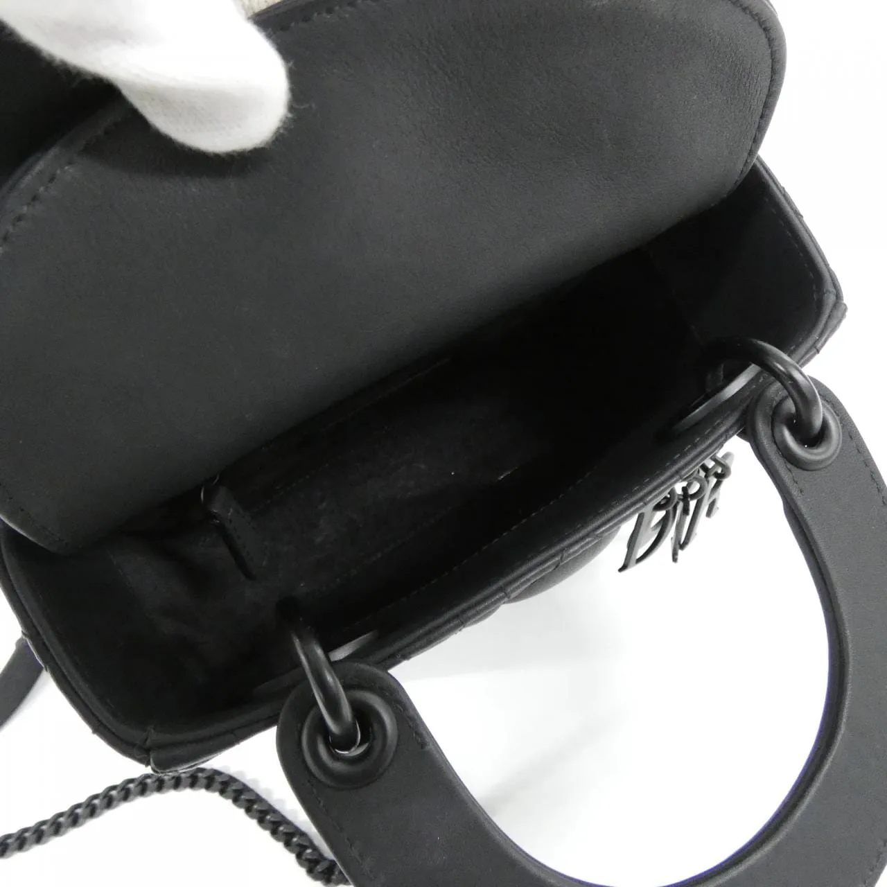 DIOR Lady Dior M0505SLOI Handbag 黑色 中古品A - 縮圖 9