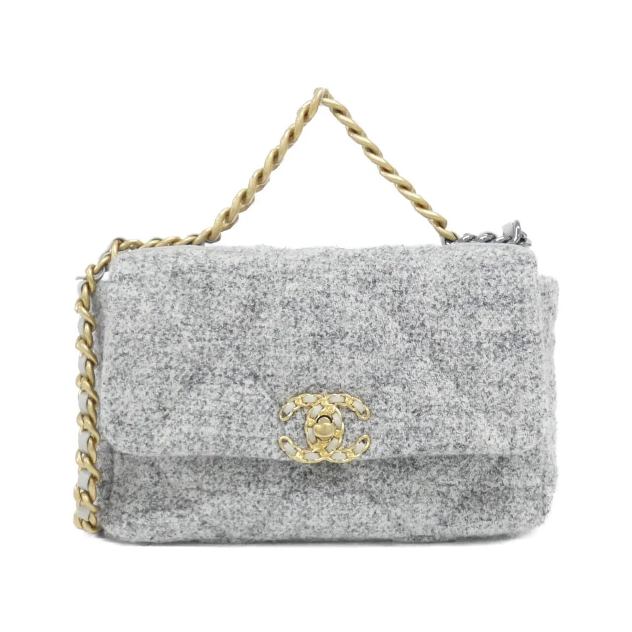 CHANEL Chanel 19 AS1160 Shoulder Tweed Grey