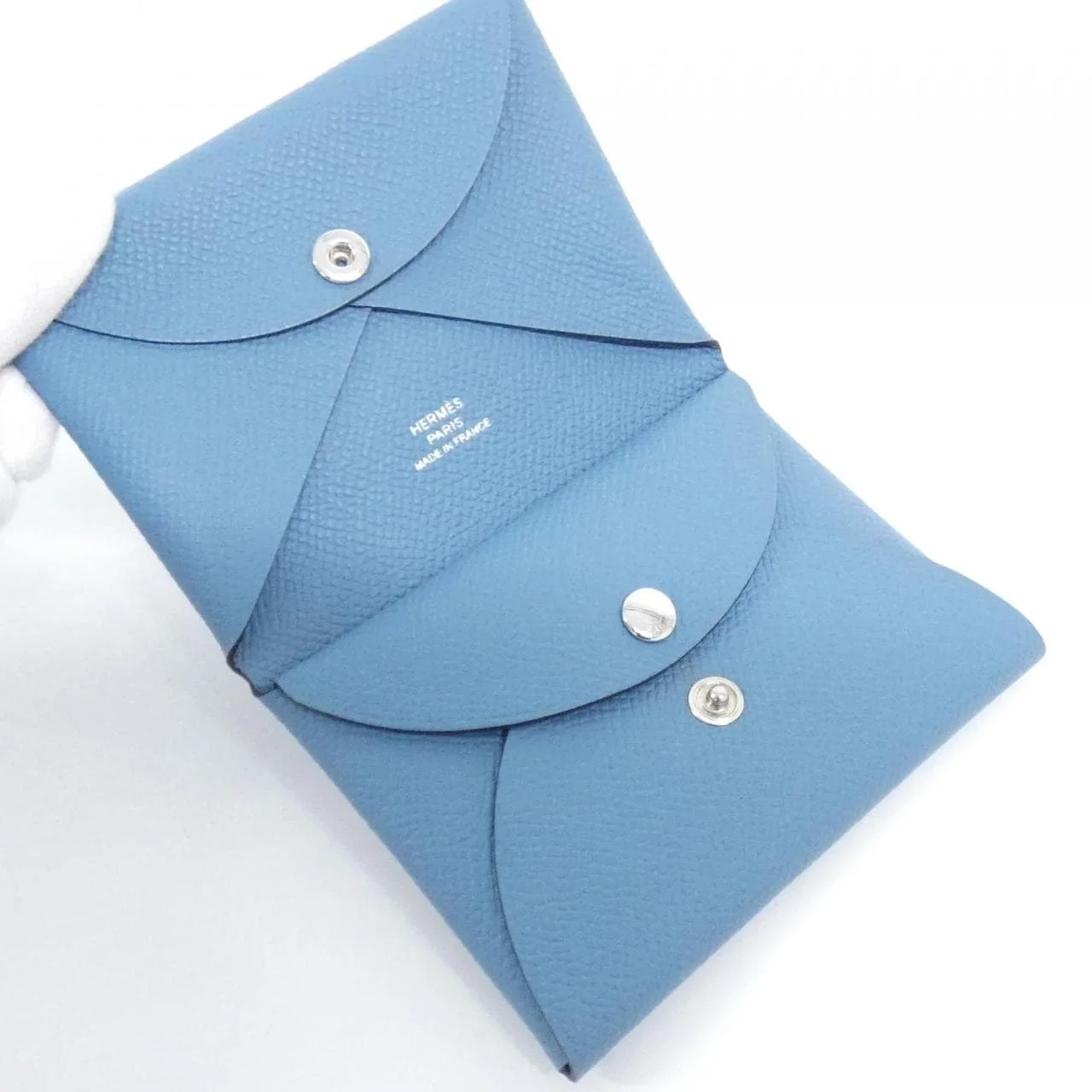 HERMES 083035CK Coin Case Epsom Blue Epsom Leather Rank A - Thumbnail 3