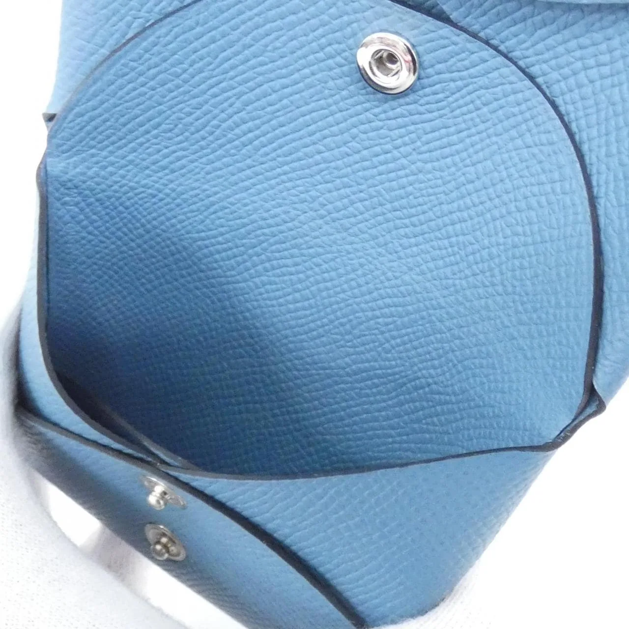 HERMES 083035CK Coin Case Epsom Blue Epsom Leather Rank A - Thumbnail 4