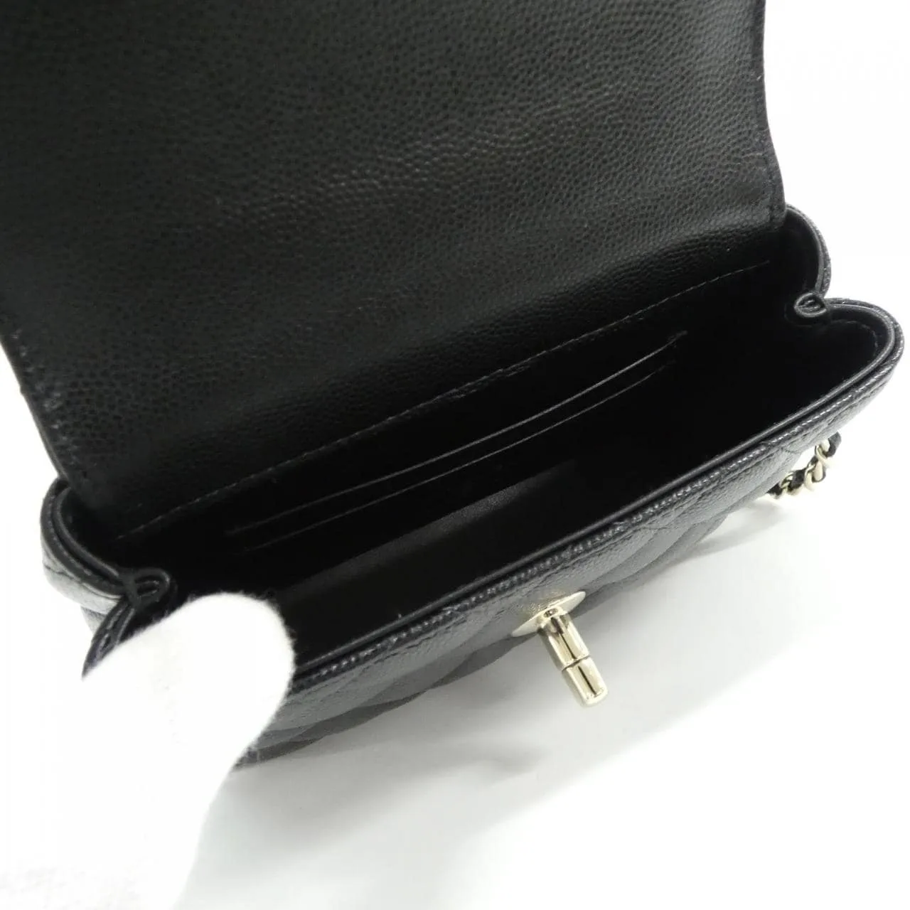 CHANEL AP4244 Wallet Grained Calfskin 黑色 荔枝紋牛皮 中古品A - 縮圖 5