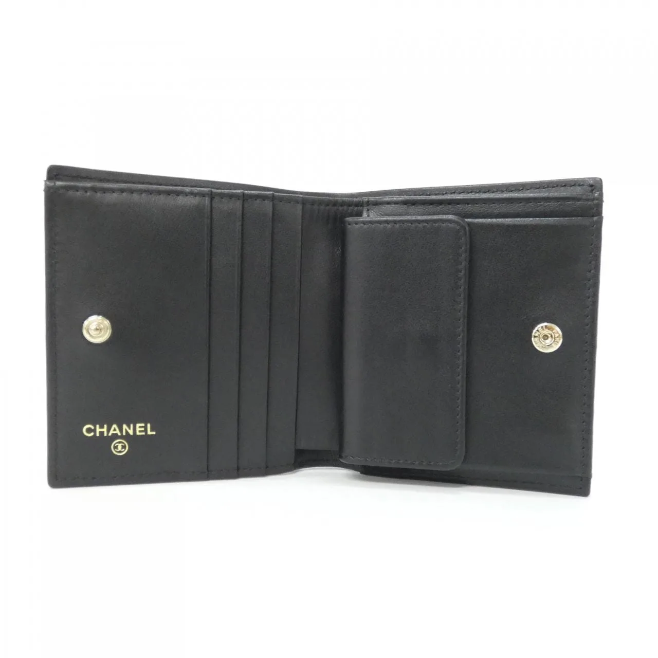 CHANEL AP4656 Wallet Grained Calfskin 黑色 荔枝紋牛皮 中古品A - 縮圖 4