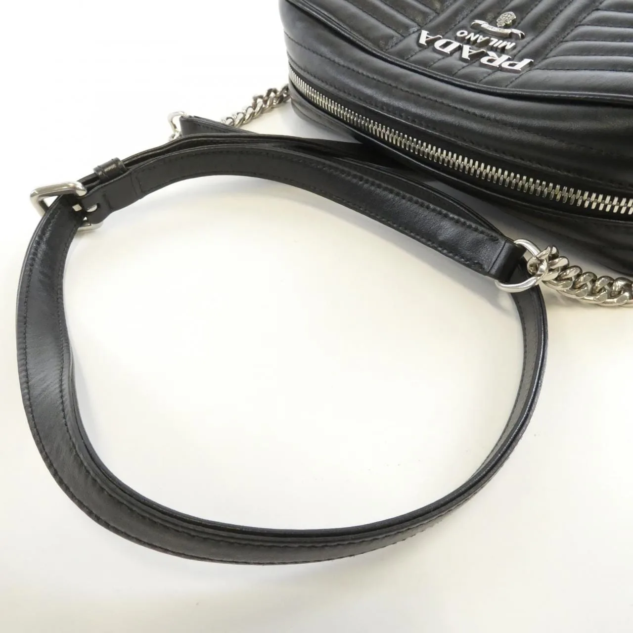 PRADA 1BH083 Shoulder 黑色 中古品A - 縮圖 6