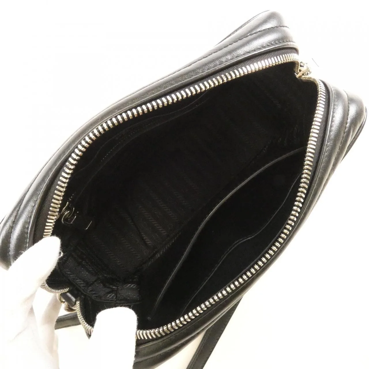 PRADA 1BH083 Shoulder 黑色 中古品A - 縮圖 7