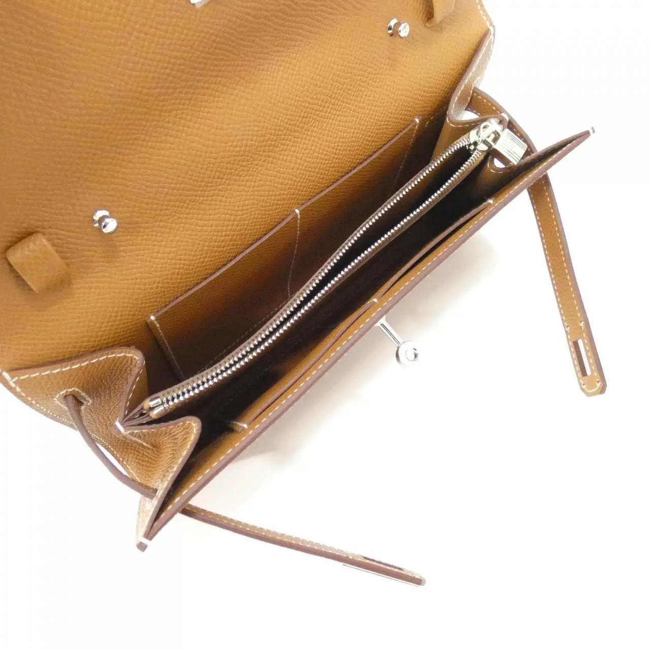 HERMES Kelly 080253CK Wallet Epsom Gold Epsom Leather Rank A - Thumbnail 6