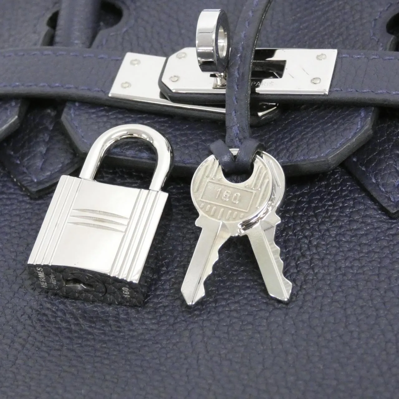 HERMES Birkin 041344CK Handbag Togo Blue Togo Leather Rank A - Thumbnail 7