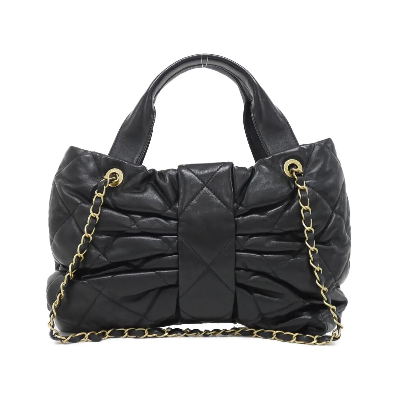 CHANEL AS5851 Handbag Lambskin Black Lambskin Rank A - Thumbnail 2