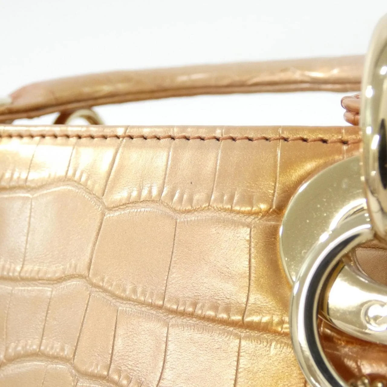 DIOR Lady Dior Handbag Brown Rank A - Thumbnail 5