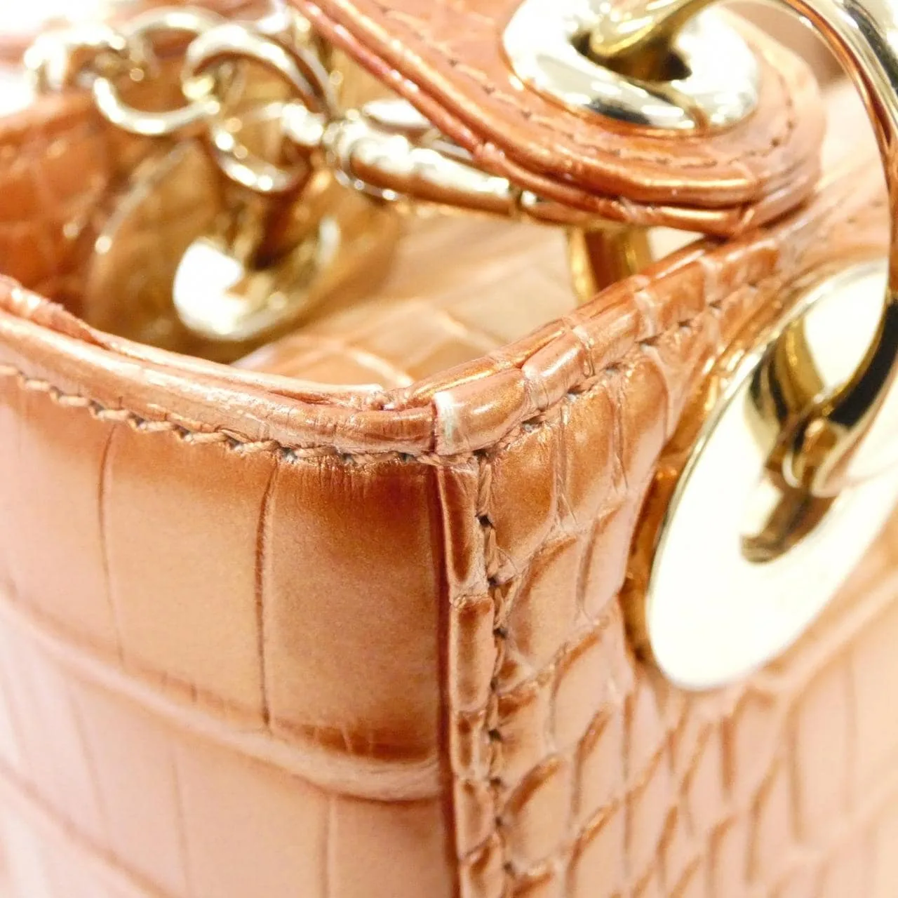 DIOR Lady Dior Handbag Brown Rank A - Thumbnail 6