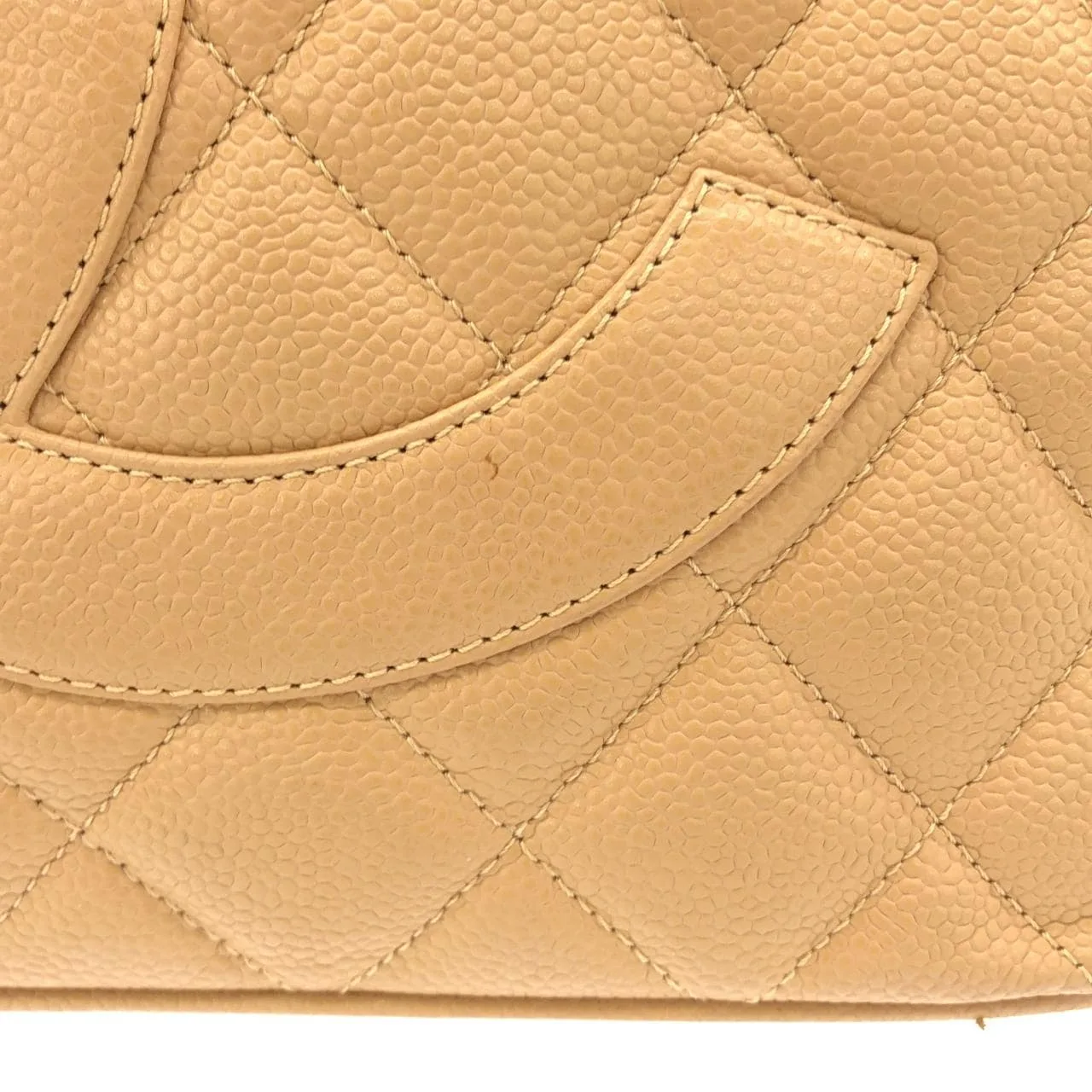 CHANEL Matelasse 1804 Handbag Grained Calfskin Beige Grained Calfskin Rank B - Thumbnail 4