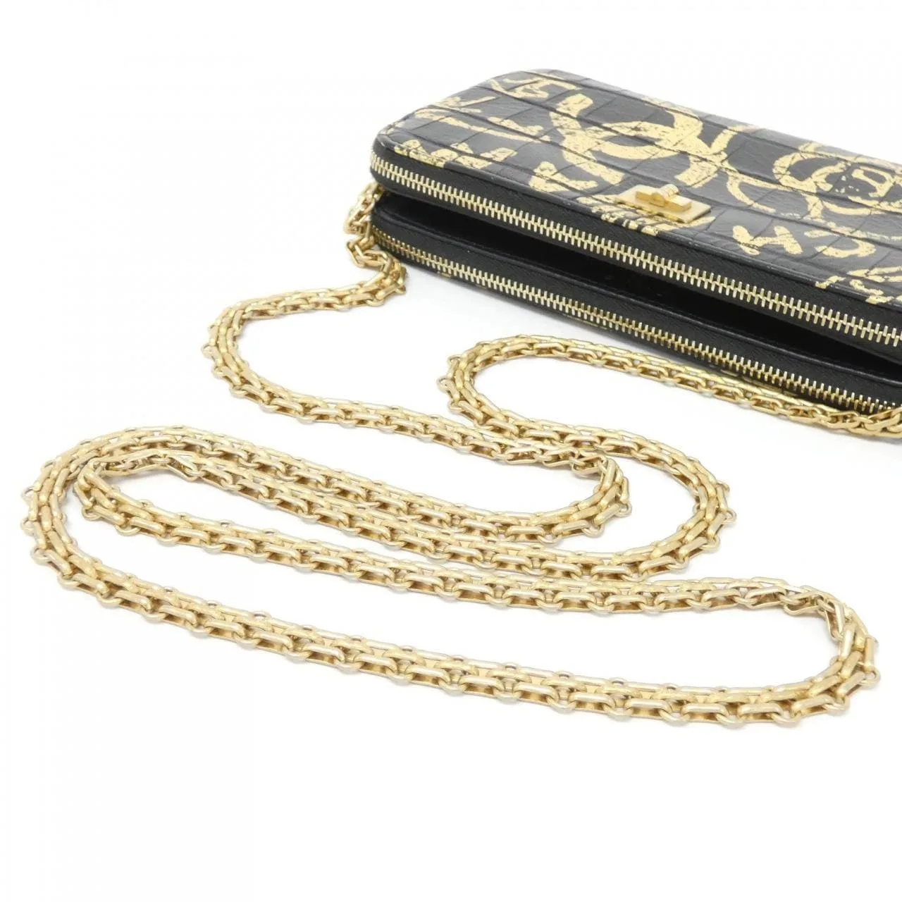 CHANEL Wallet Crocodile Black Crocodile Rank A - Thumbnail 6