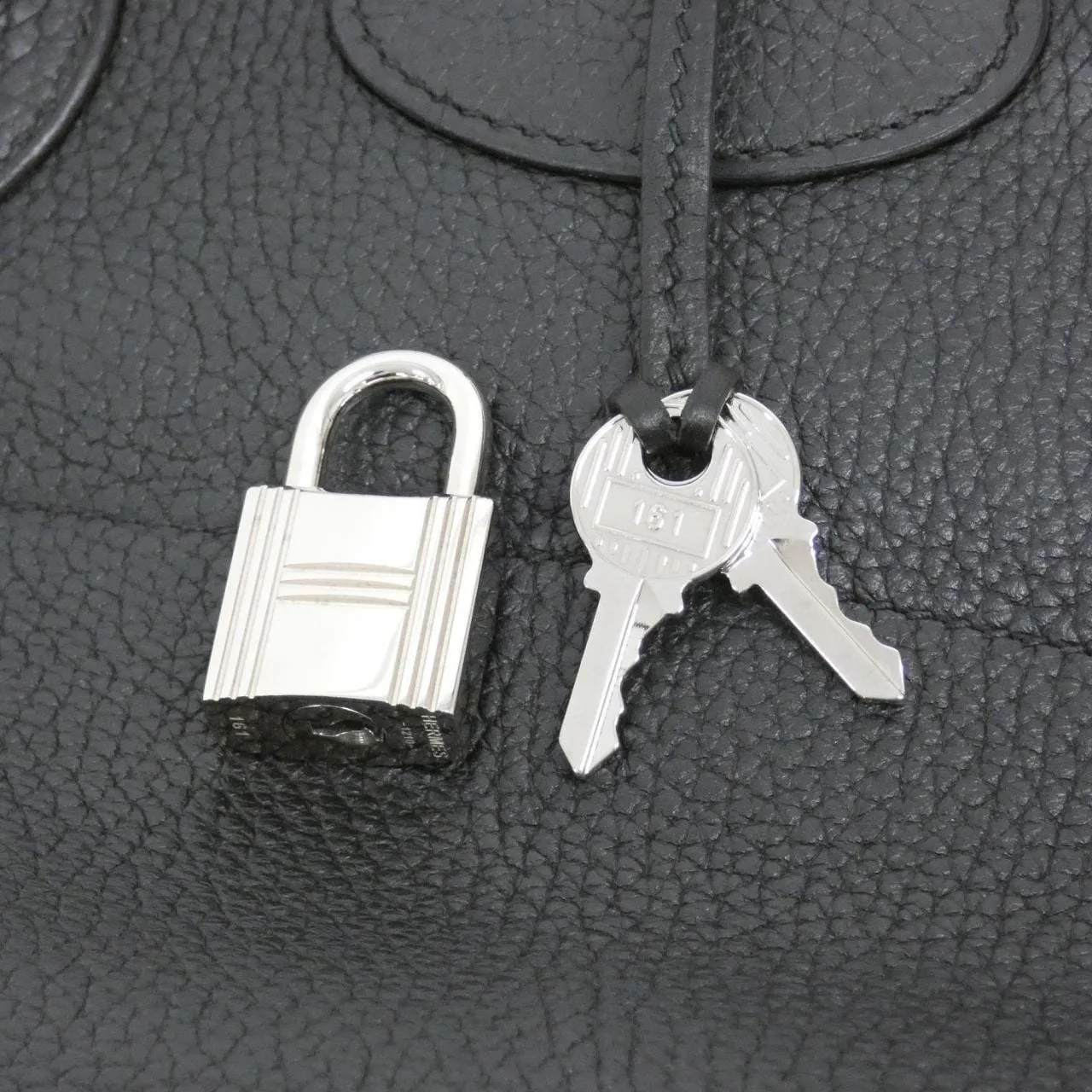 HERMES Bolide 073419CK Handbag Clemence 黑色 Clemence 皮 中古品B - 縮圖 7