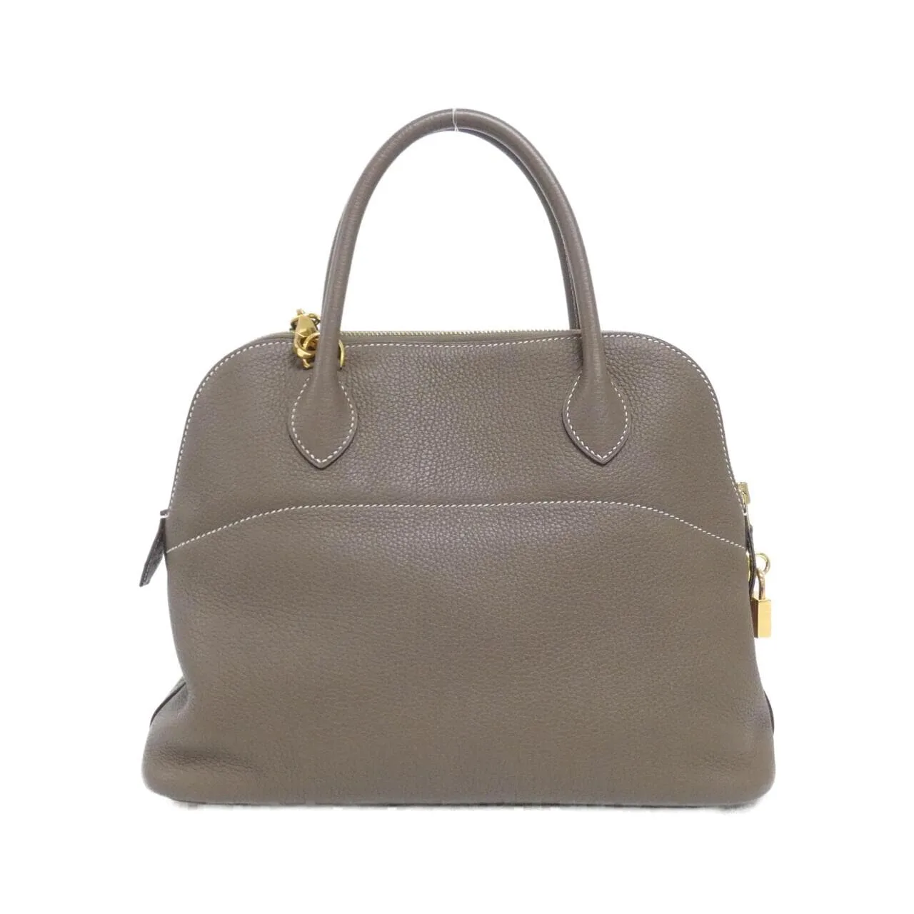 HERMES Bolide 073419CC Handbag Clemence Etoupe Clemence Leather Rank B - Thumbnail 2