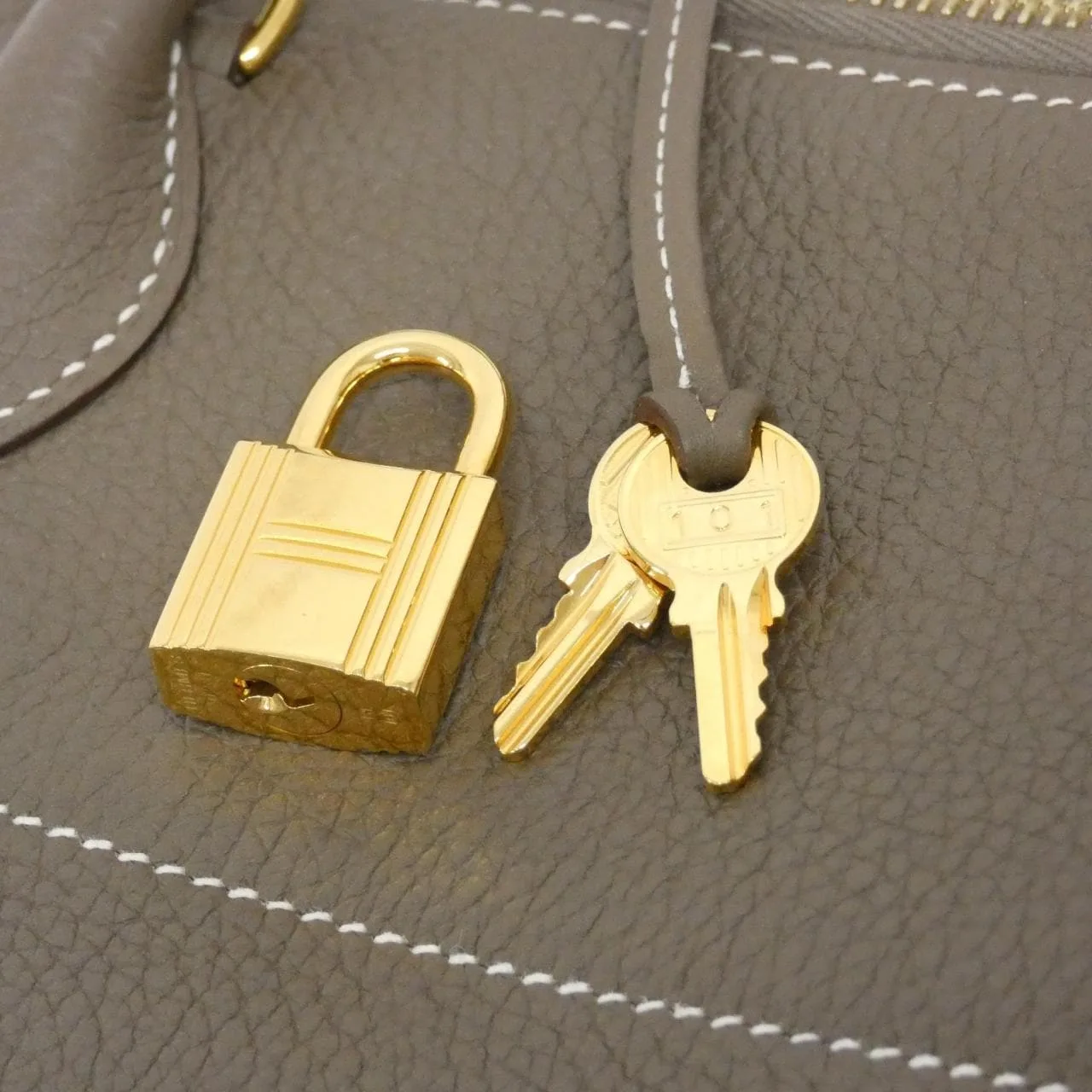 HERMES Bolide 073419CC Handbag Clemence Etoupe Clemence Leather Rank B - Thumbnail 6