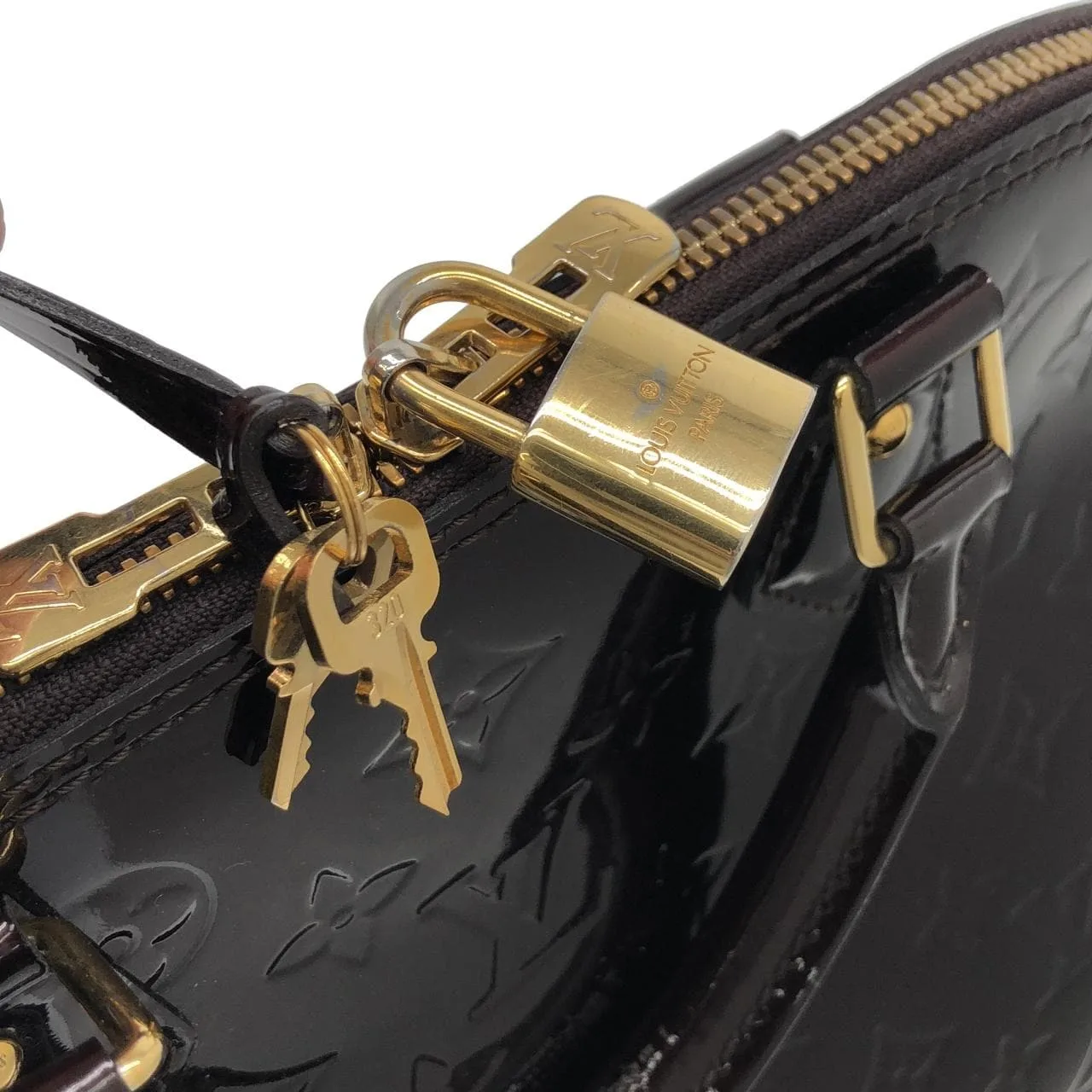 LOUIS VUITTON Alma M91611 Handbag Vernis Black Vernis Rank A - Thumbnail 3