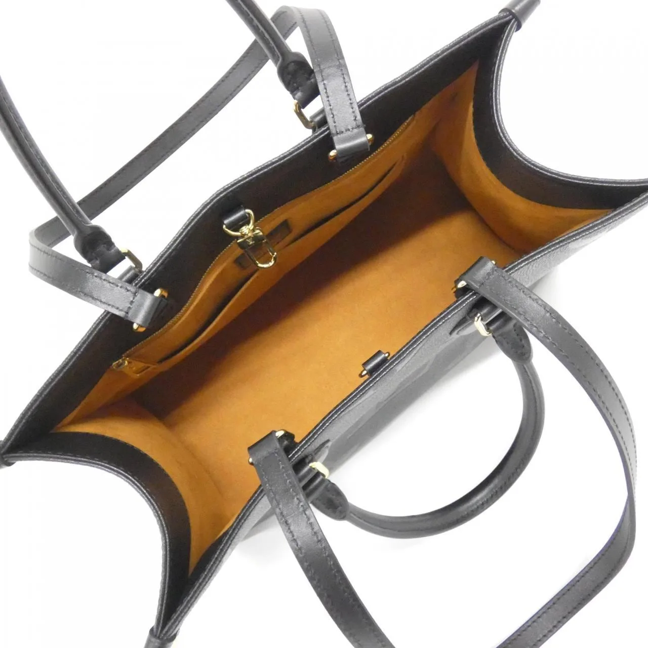 LOUIS VUITTON OnTheGo M45595 Handbag Monogram 黑色 Monogram 中古品A - 縮圖 5