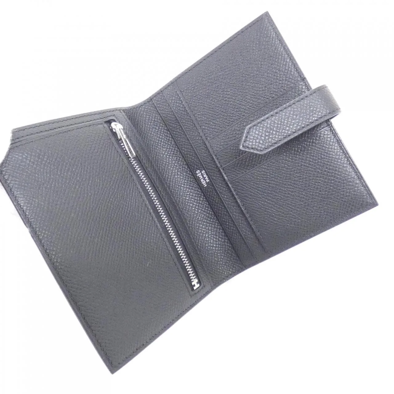 HERMES 039790CK Wallet Epsom Black Epsom Leather Unused - Thumbnail 3