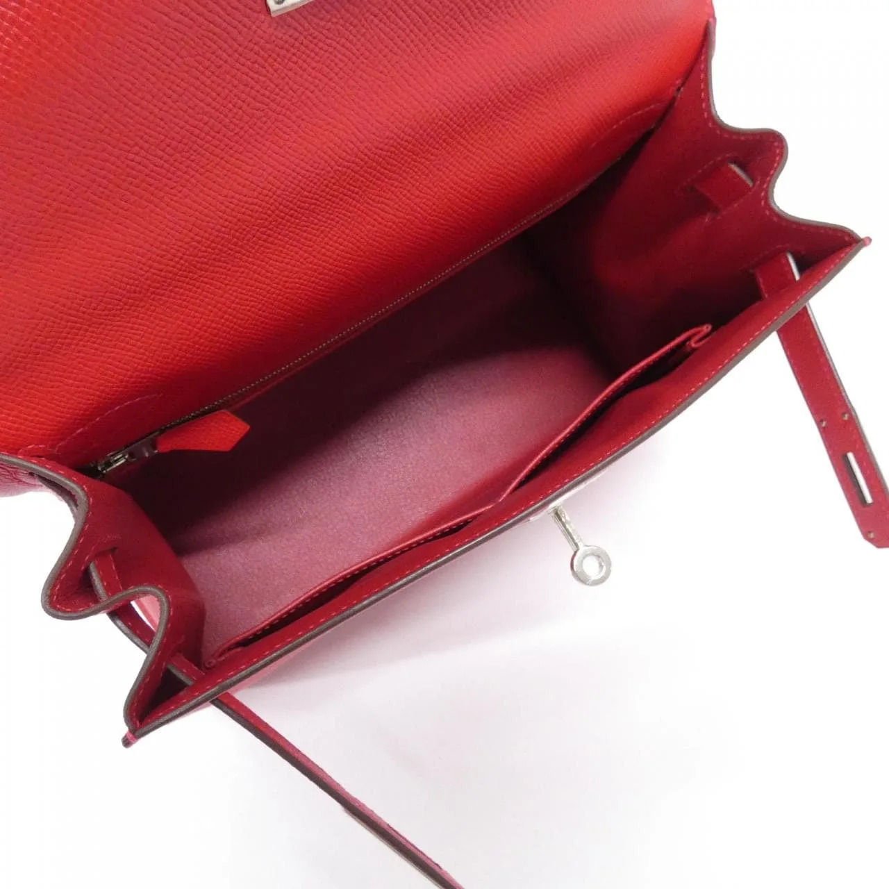 HERMES Kelly 042319CK Handbag Epsom Rouge Epsom Leather Rank A - Thumbnail 7