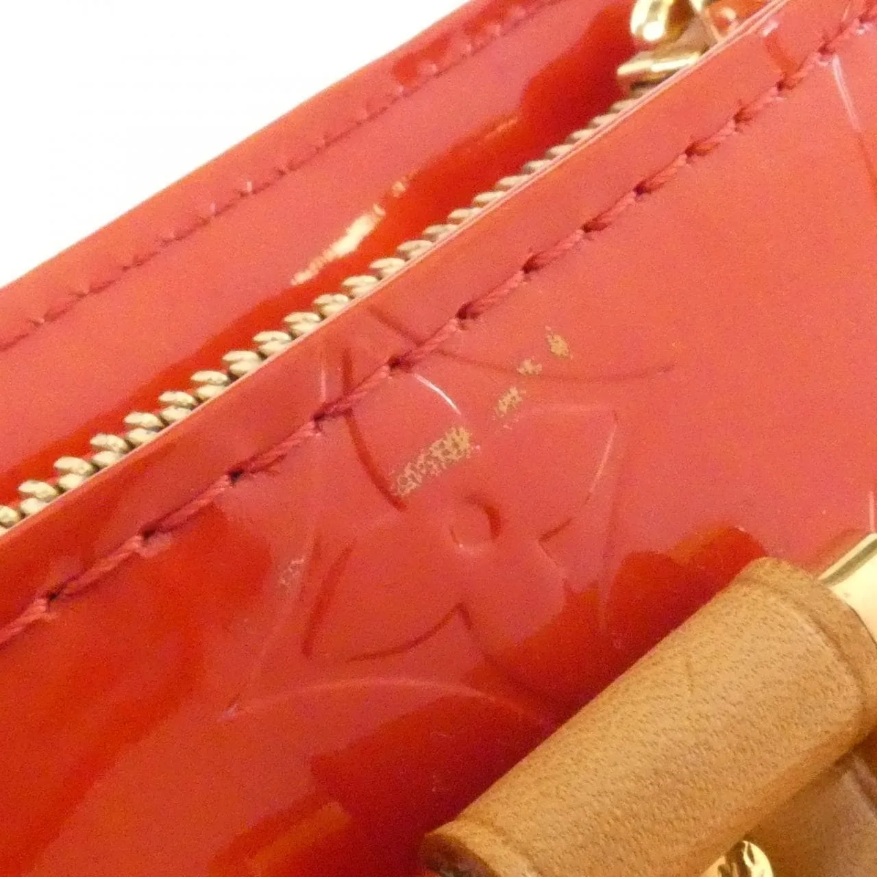 LOUIS VUITTON M91092 Handbag Vernis 紅色 Vernis 中古品B - 縮圖 3