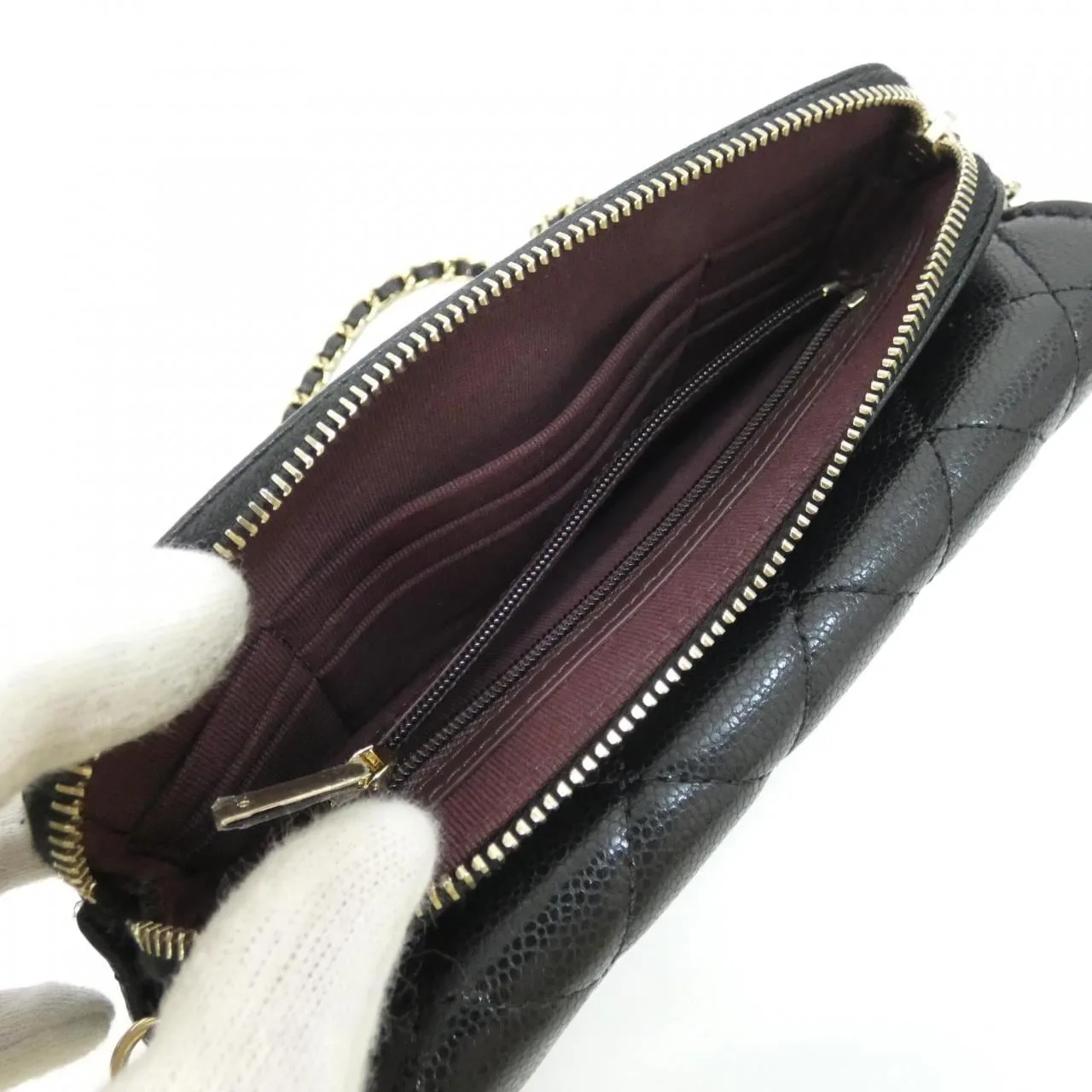 CHANEL Timeless Classic AP2096 Wallet Grained Calfskin 黑色 荔枝紋牛皮 中古品A - 縮圖 9