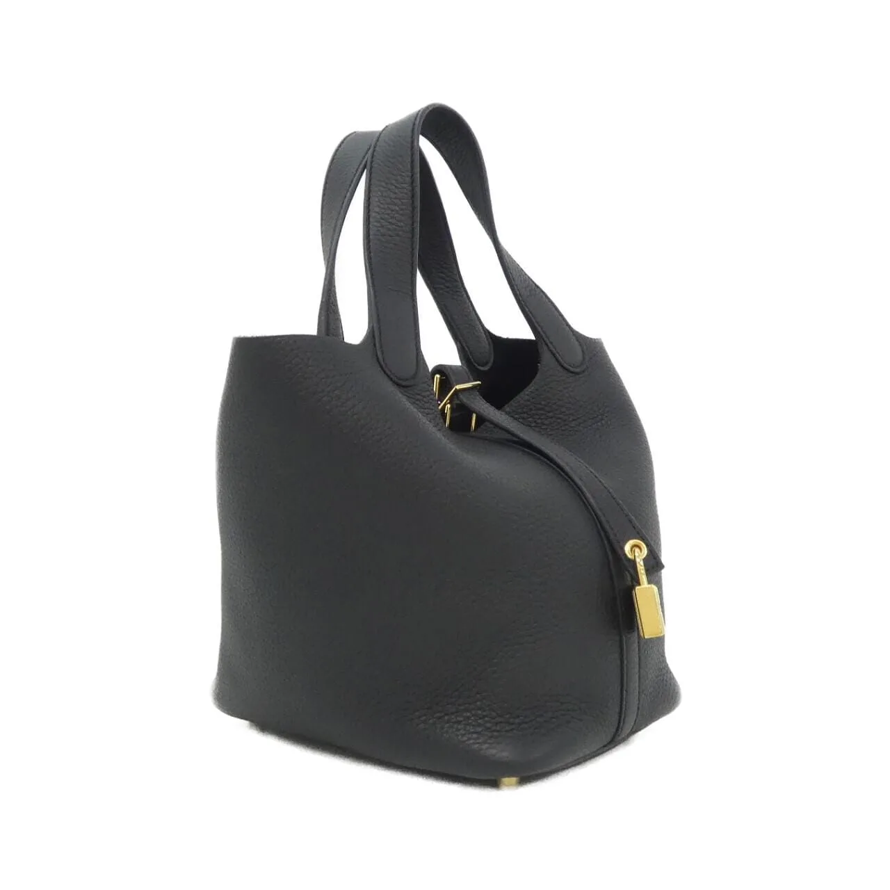 HERMES Picotin 056289CC Handbag Clemence Black