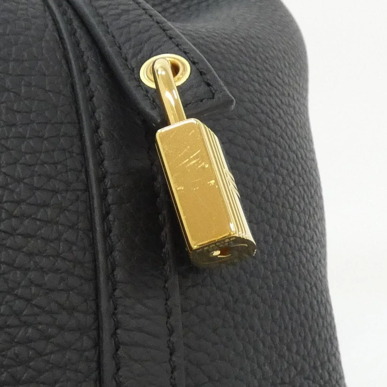 HERMES Picotin 056289CC Handbag Clemence Black Clemence Leather Rank A - Thumbnail 4