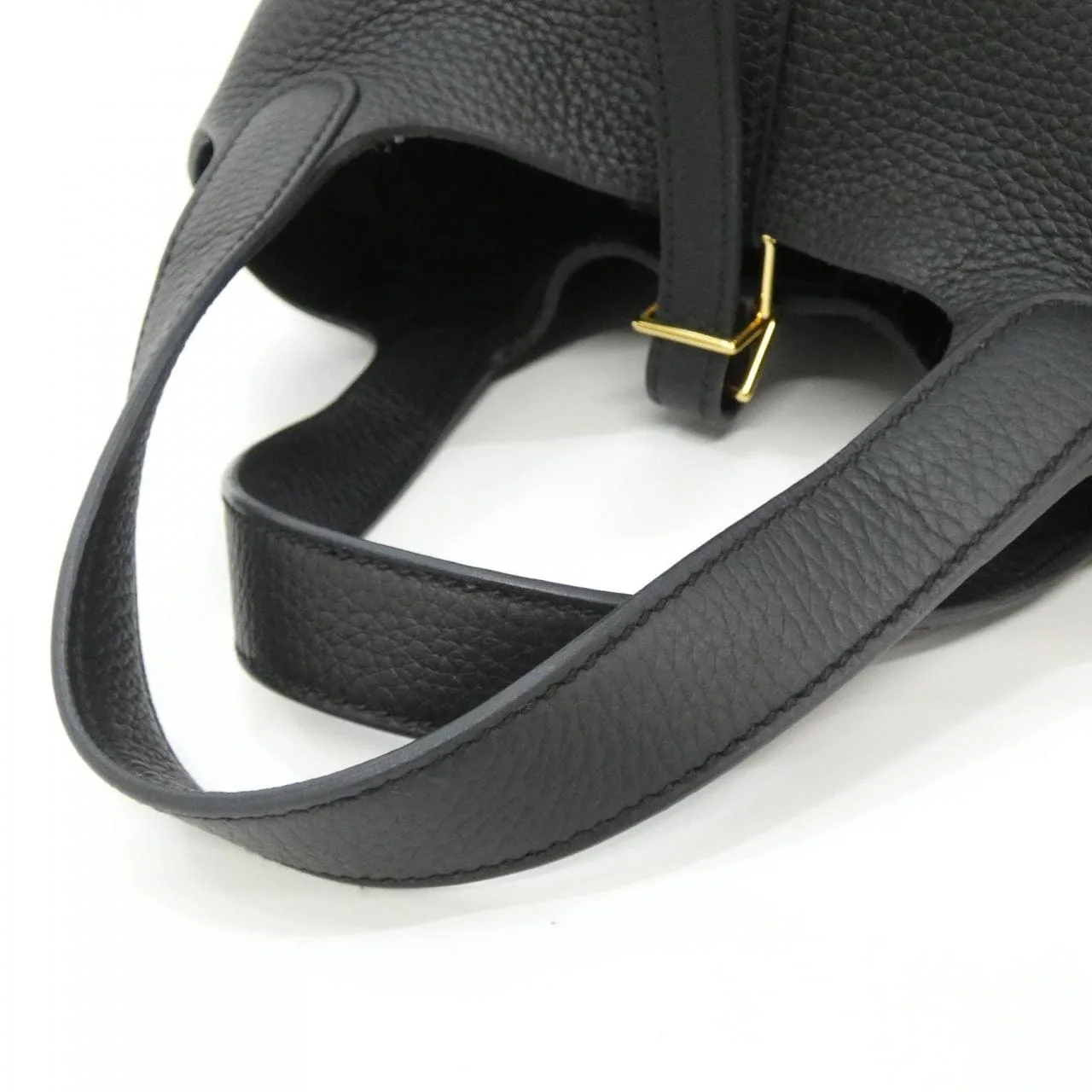 HERMES Picotin 056289CC Handbag Clemence Black Clemence Leather Rank A - Thumbnail 7