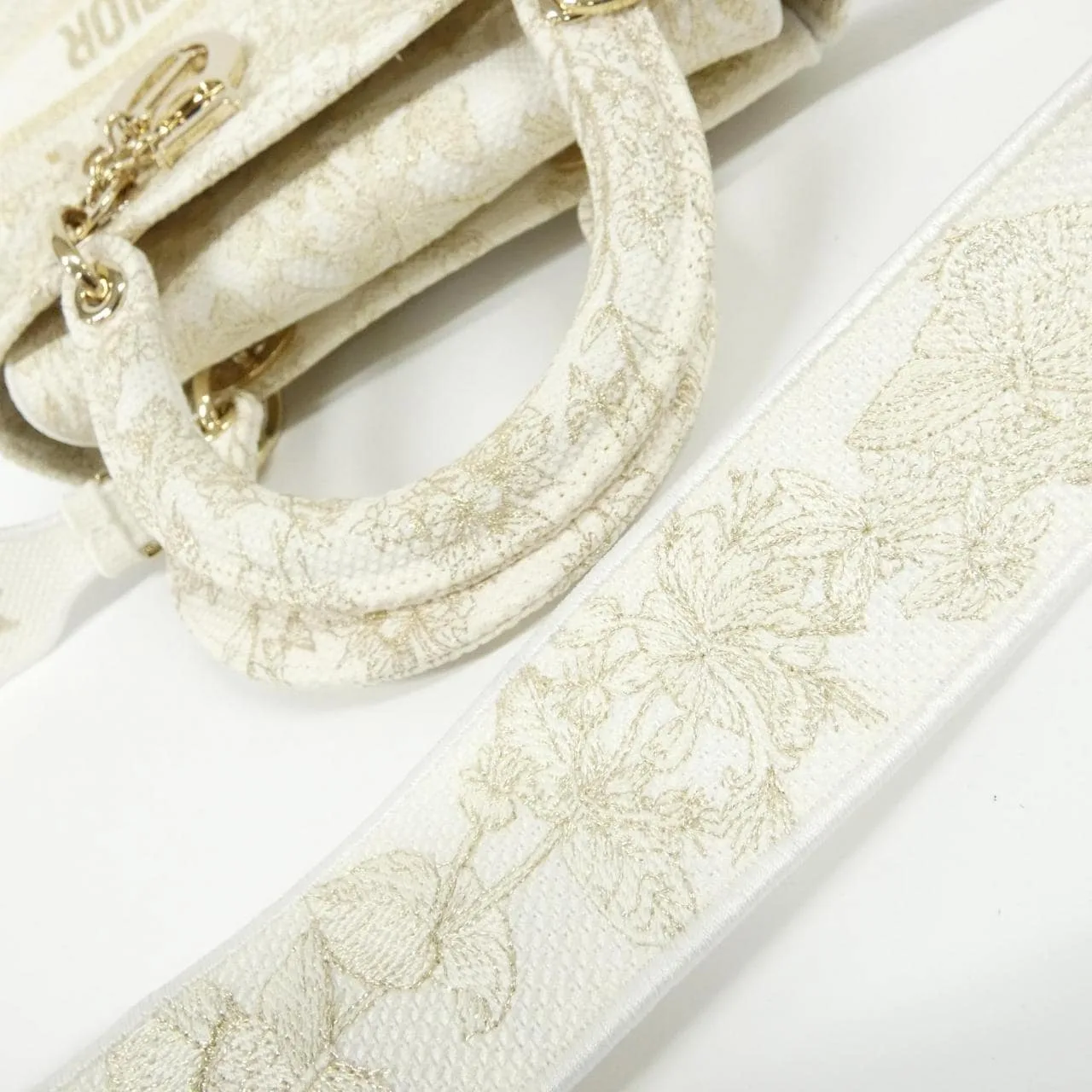 DIOR Lady Dior M0565OESV 手提包 帆布 黑色 帆布 中古品A - 縮圖 7