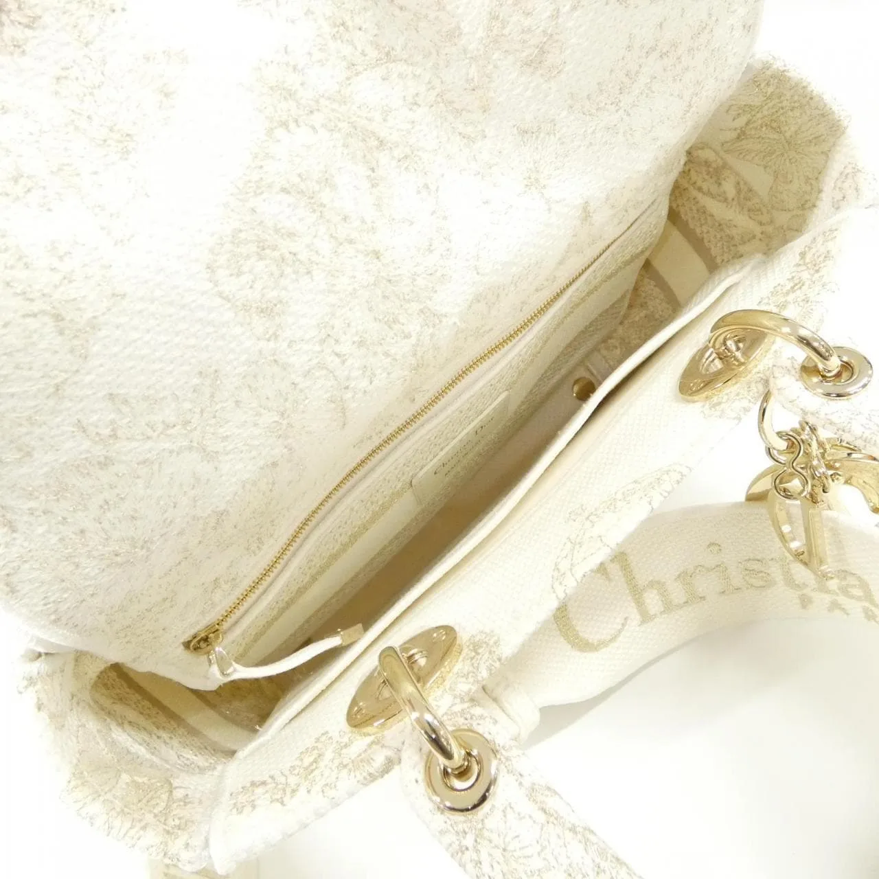 DIOR Lady Dior M0565OESV 手提包 帆布 黑色 帆布 中古品A - 縮圖 8