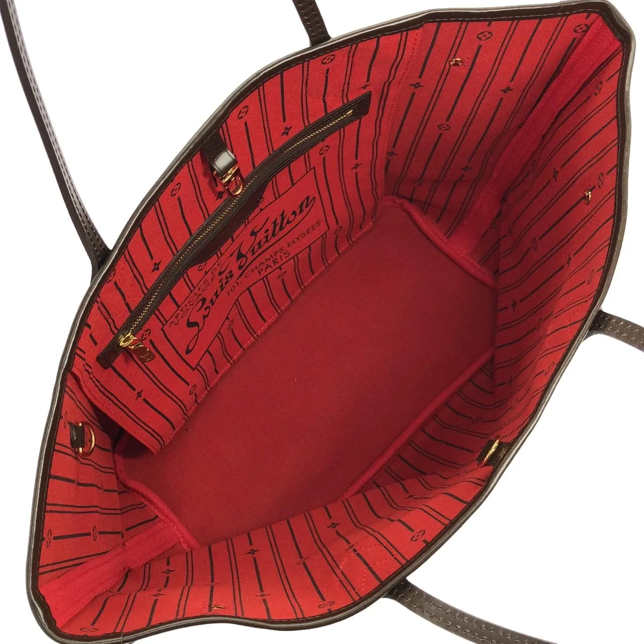 LOUIS VUITTON Neverfull N51105 Tote Damier 黑色 Damier 中古品A - 縮圖 6