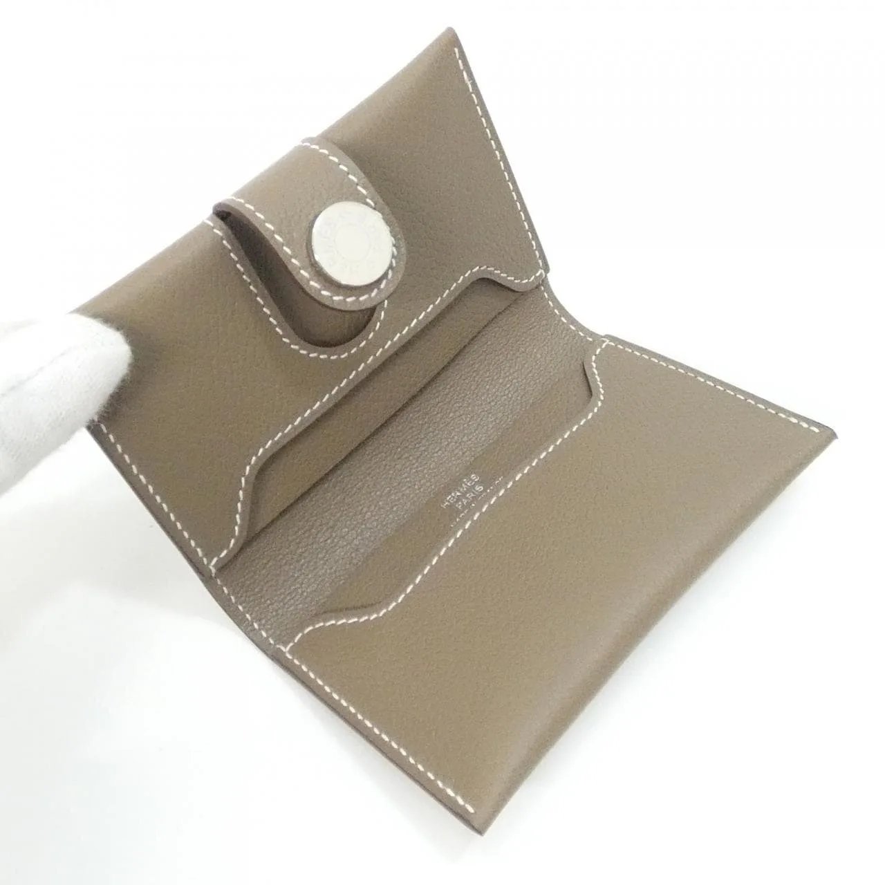 HERMES 088066CK Card Case Etoupe Rank A - Thumbnail 6