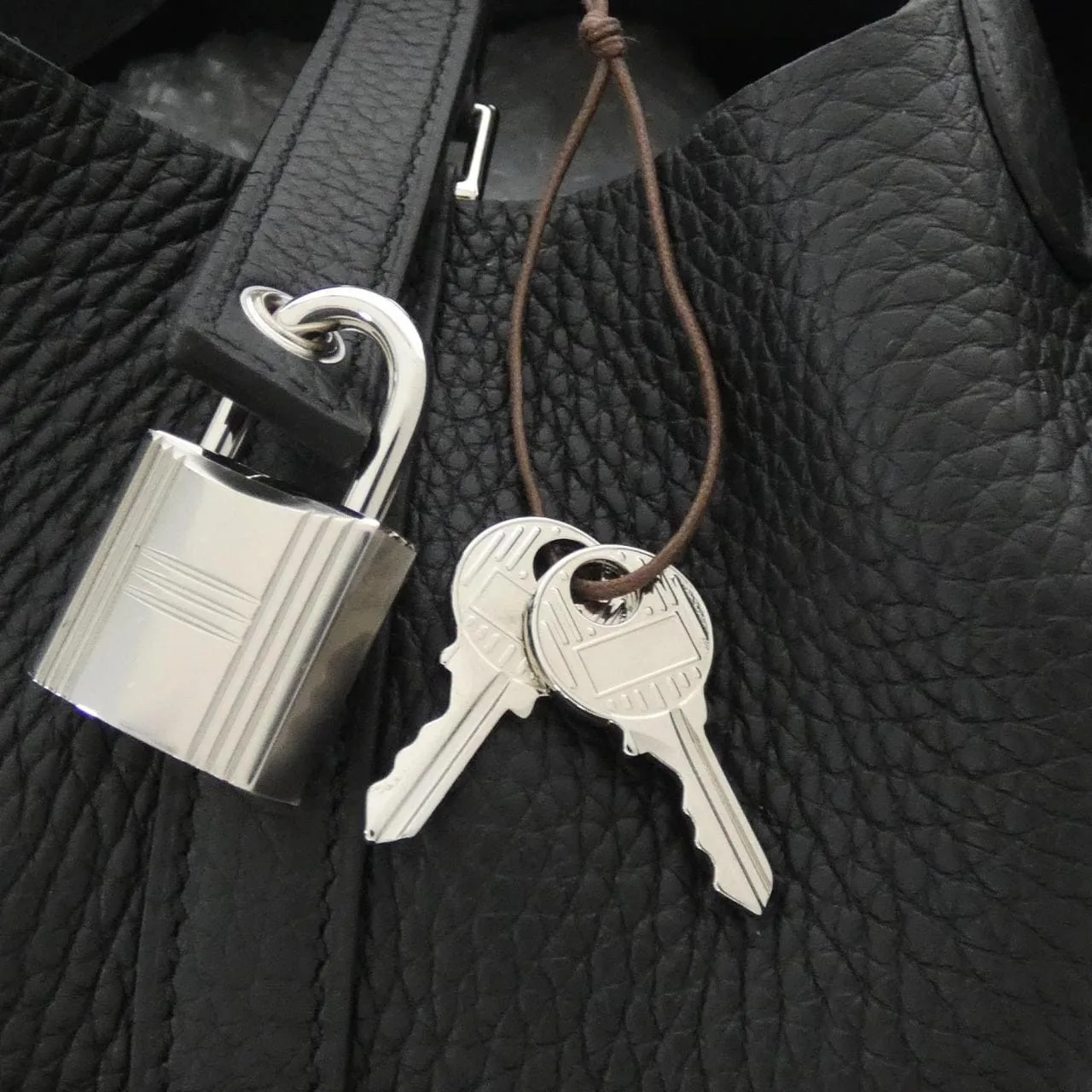 HERMES Picotin 056289CK Handbag Clemence 黑色 Clemence 皮 未使用品 - 縮圖 3