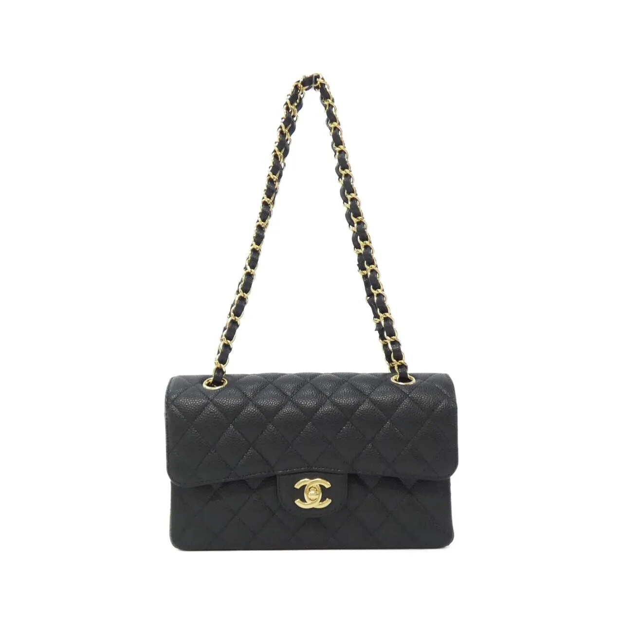 CHANEL Matelasse 1113 Shoulder Grained Calfskin Black