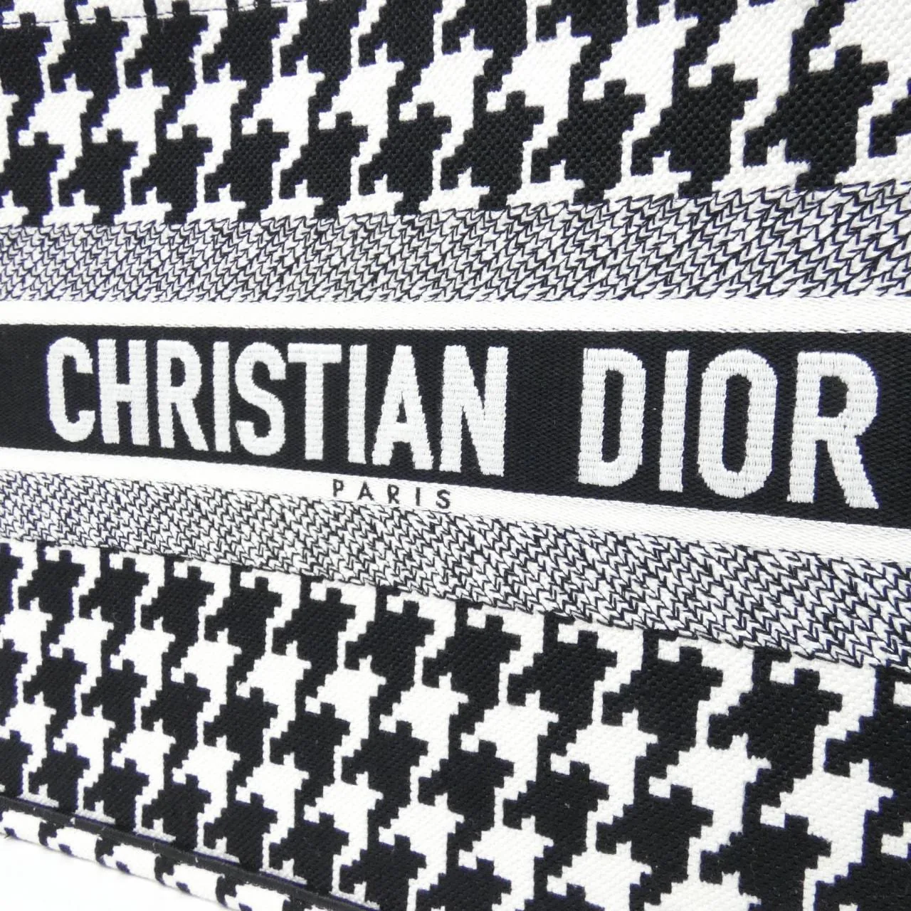 DIOR Book Tote M1296ZTQT Tote Canvas 黑色 帆布 中古品A - 縮圖 4