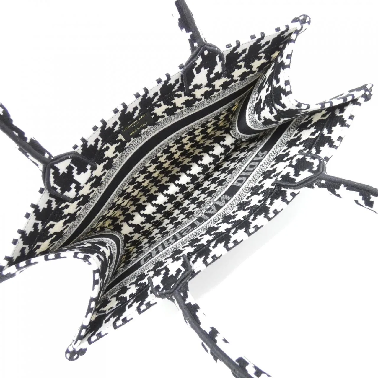 DIOR Book Tote M1296ZTQT Tote Canvas 黑色 帆布 中古品A - 縮圖 8